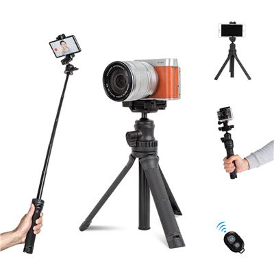 Mini Desktop Tripod for Camera and Phone Small Extension Pole Selfie Stick